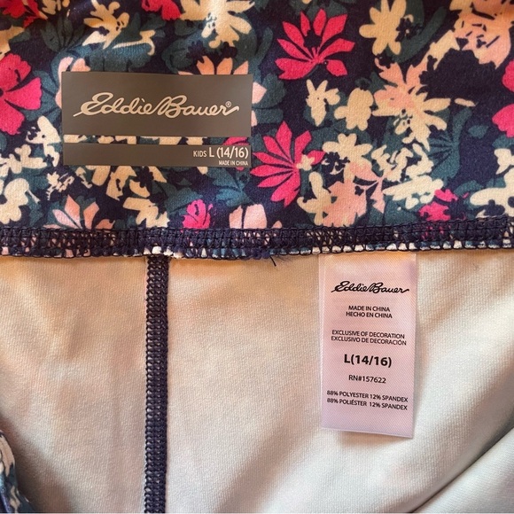 Eddie Bauer Blue and‎ Pink Floral Leggings - Picture 3 of 6